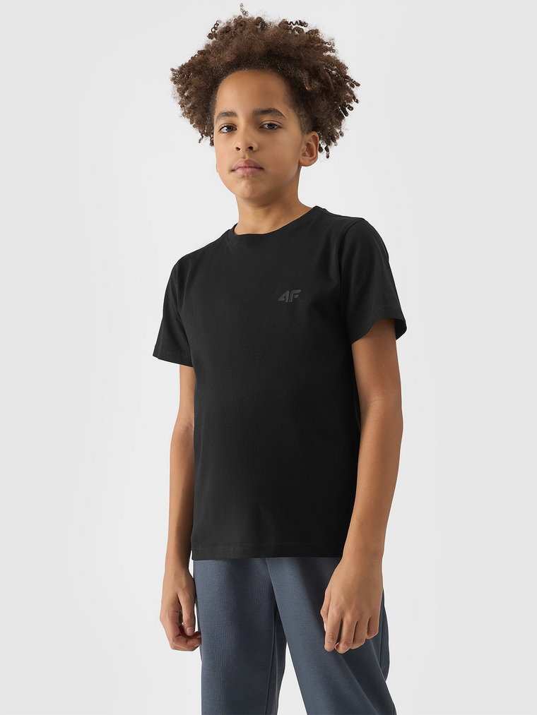 T-shirt gładki chłopięcy - czarny