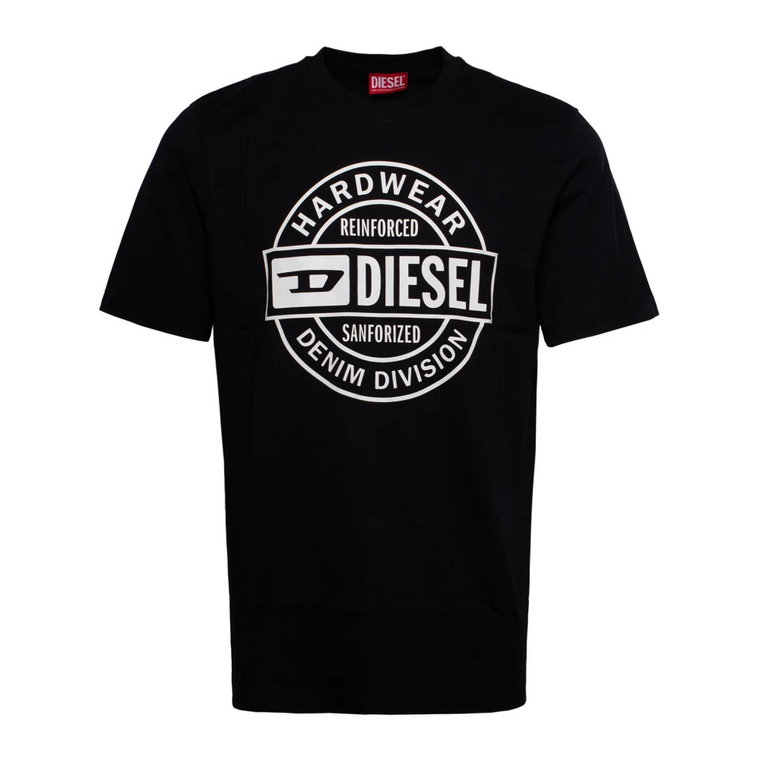 Bawełniany T-shirt z Nadrukiem Logo Diesel