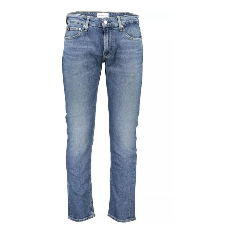 Wyprane Niebieskie Jeansy z Logo Calvin Klein