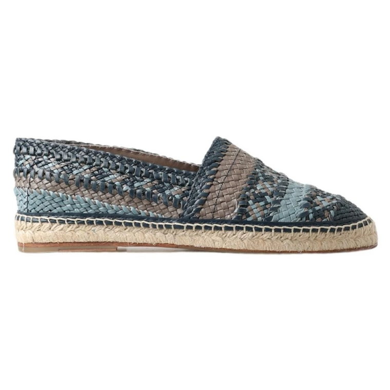 Niebiesko-Szare Skórzane Espadryle Buffalo Dolce & Gabbana