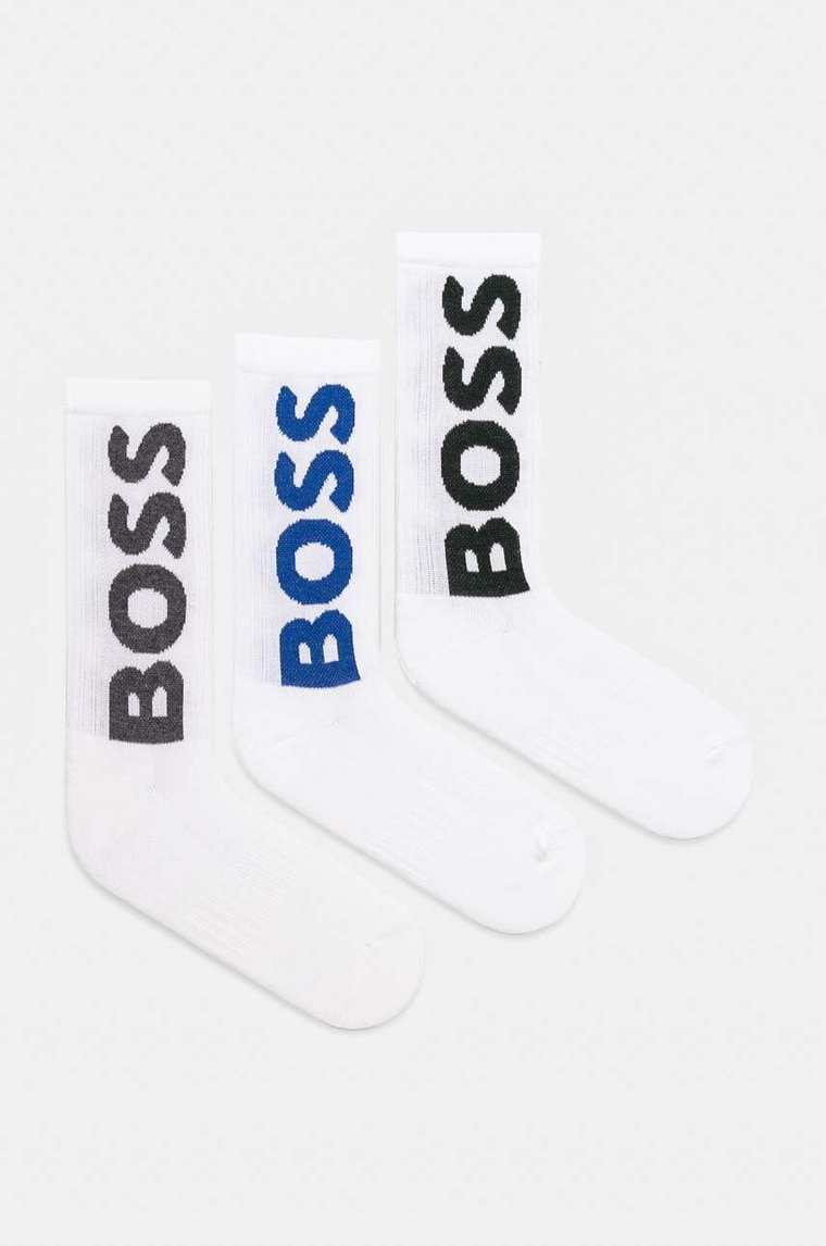 BOSS skarpetki 3-pack męskie kolor biały 50524259