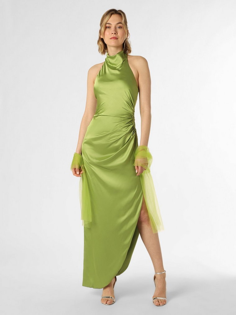 Unique - Damska sukienka wieczorowa z etolą, zielony