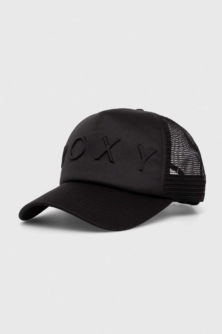 Roxy czapka z daszkiem kolor czarny gładka ERJHA04278