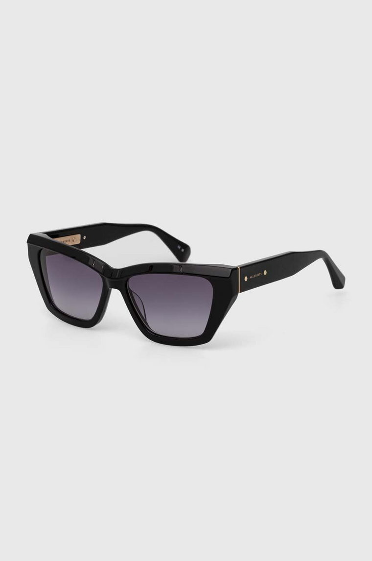 AllSaints okulary przeciwsłoneczne damskie kolor czarny ALS501100156
