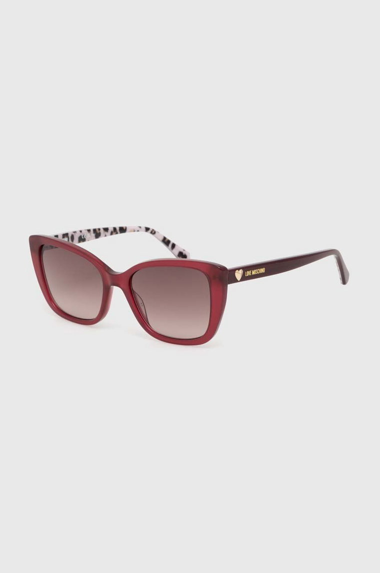 Love Moschino okulary przeciwsłoneczne damskie kolor bordowy MOL073/S