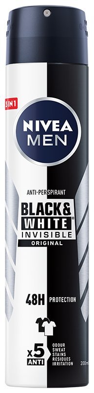 Nivea Men, Black White, Antyperspirant męski, 200 ml