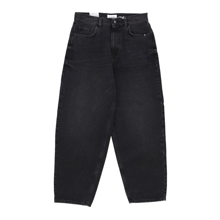 Vintage Black Baggy Jeans z Recyklingu Amish