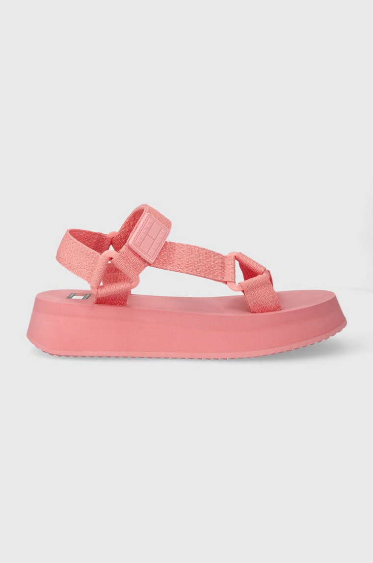 Tommy Jeans sandały TJW EVA SANDAL damskie kolor różowy na platformie EN0EN02466