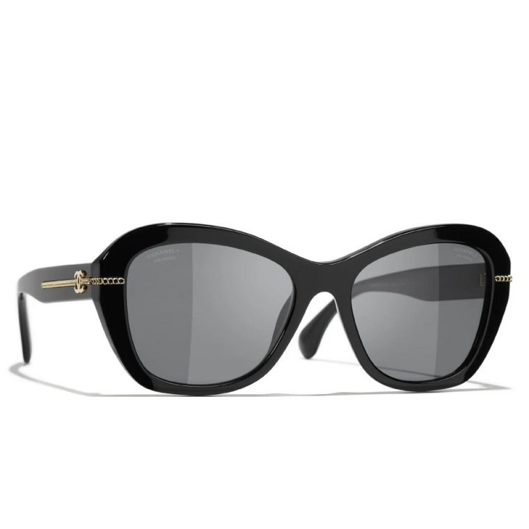 Ikoniczne Okulary Przeciwsłoneczne - Jednolite Soczewki Chanel