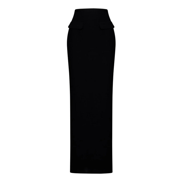 Czarna ołówkowa spódnica z wysokim stanem Monot