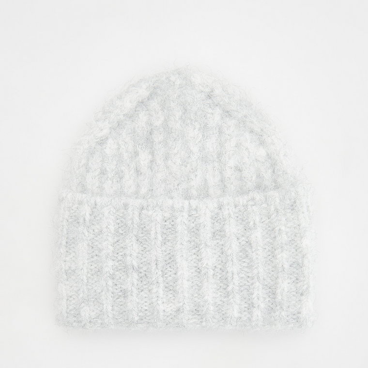 Reserved - Czapka beanie z dodatkiem wełny - jasnoszary