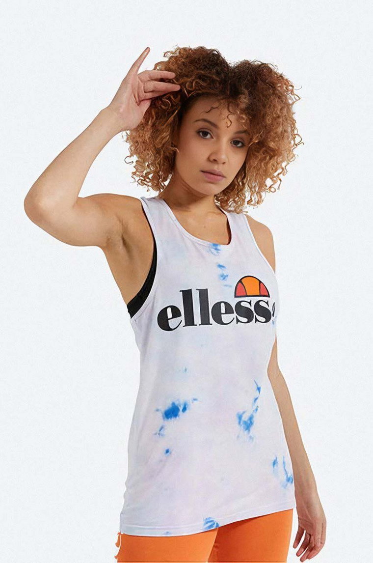 Ellesse top bawełniany Abigalle Tie Dye Vest kolor niebieski SGI11282-Niebieski