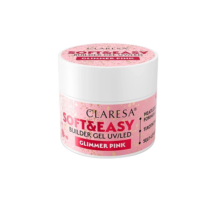 Claresa Soft & Easy żel budujący Glimmer Pink 12g