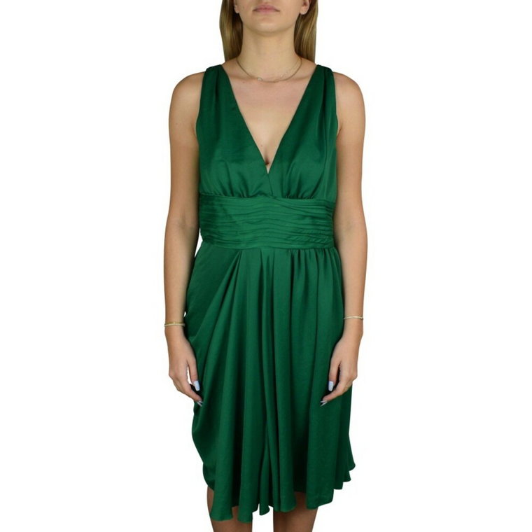 Zielona Sukienka na Imprezę z Korzystną Sylwetką Prada