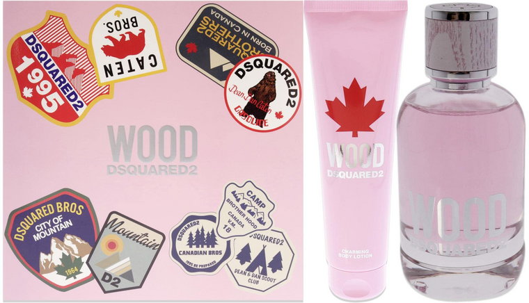 Zestaw prezentowy damski Dsquared2 Wood 100 ml + body lotion 150 ml (8011003862702). Perfumy damskie