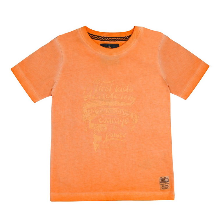 Chłopięca koszulka z krótkim rękawem, pomarańczowy, rozmiar 122