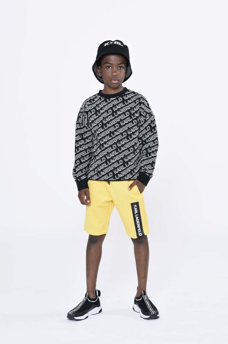 Karl Lagerfeld bluza dziecięca kolor czarny wzorzysta