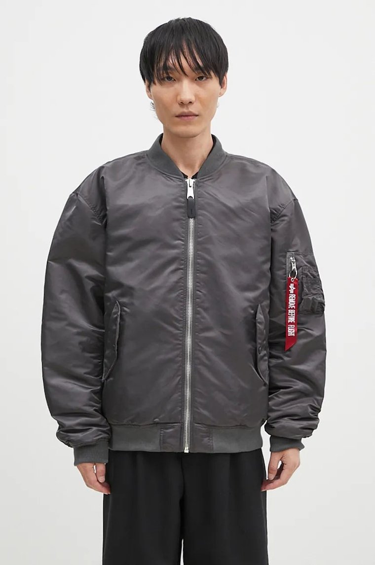 Alpha Industries kurtka bomber MA-1 CS męski kolor szary przejściowa oversize 136136