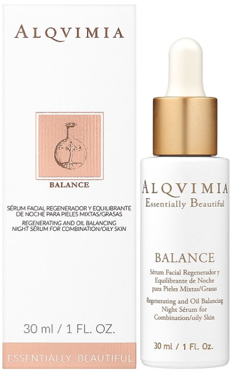 Serum do twarzy Alqvimia Balance Regenerating And Oil Balancing Night Serum For Combination Oily Skin 30 ml (8420471012173). Serum do twarzy