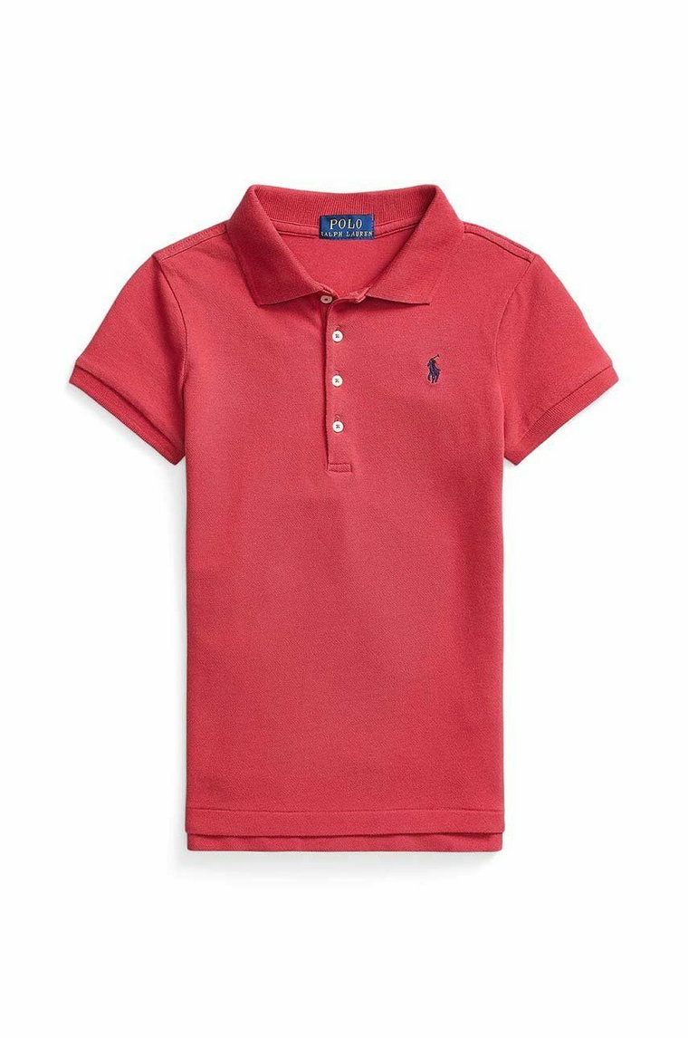 Polo Ralph Lauren polo dziecięce kolor czerwony gładki