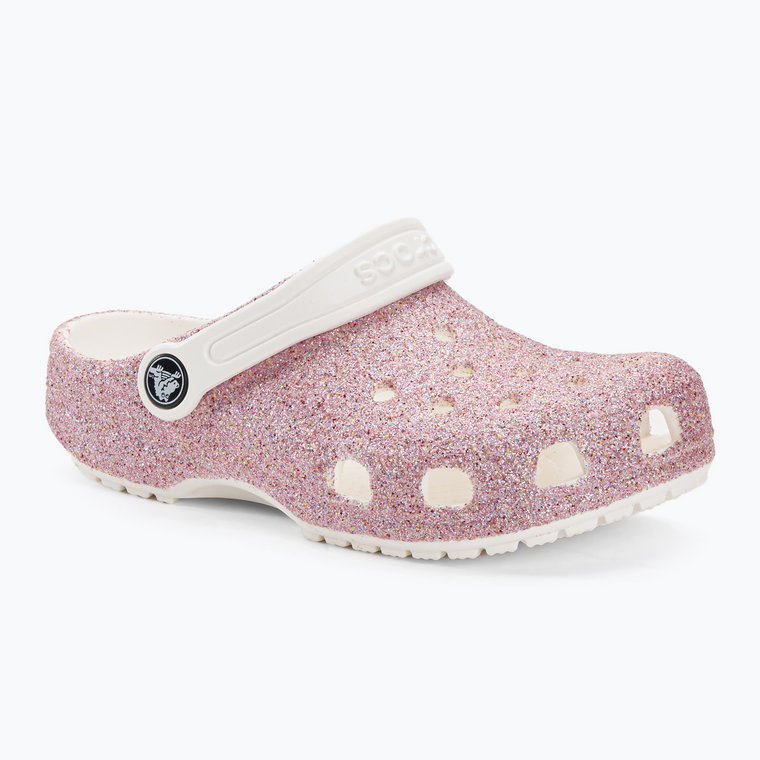 Klapki dziecięce Crocs Classic Glitter Clog white/rainbow