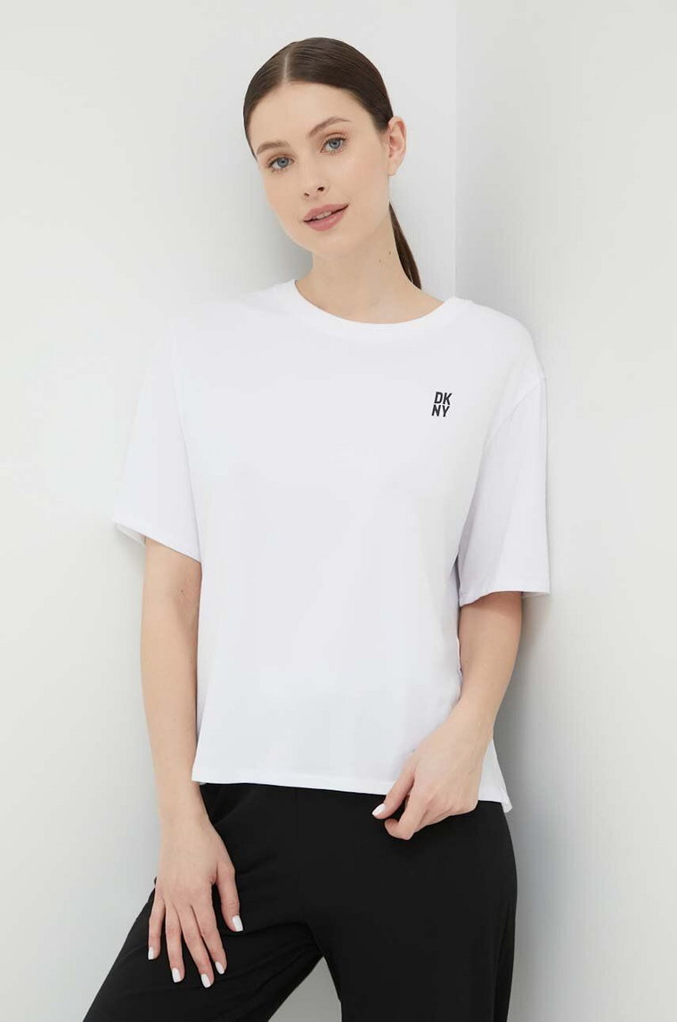Dkny t-shirt piżamowy kolor biały