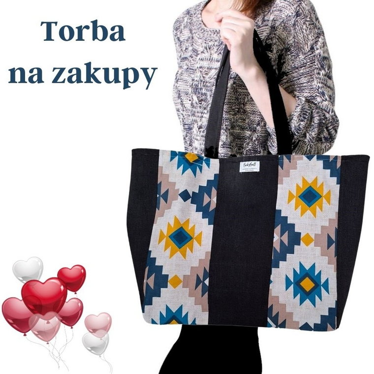 Torba siatka na zakupy -Dżinsowa