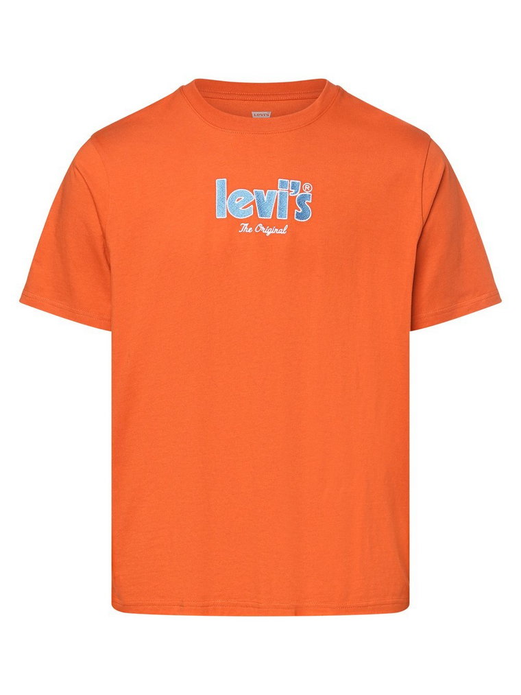 Levi's - T-shirt męski, pomarańczowy