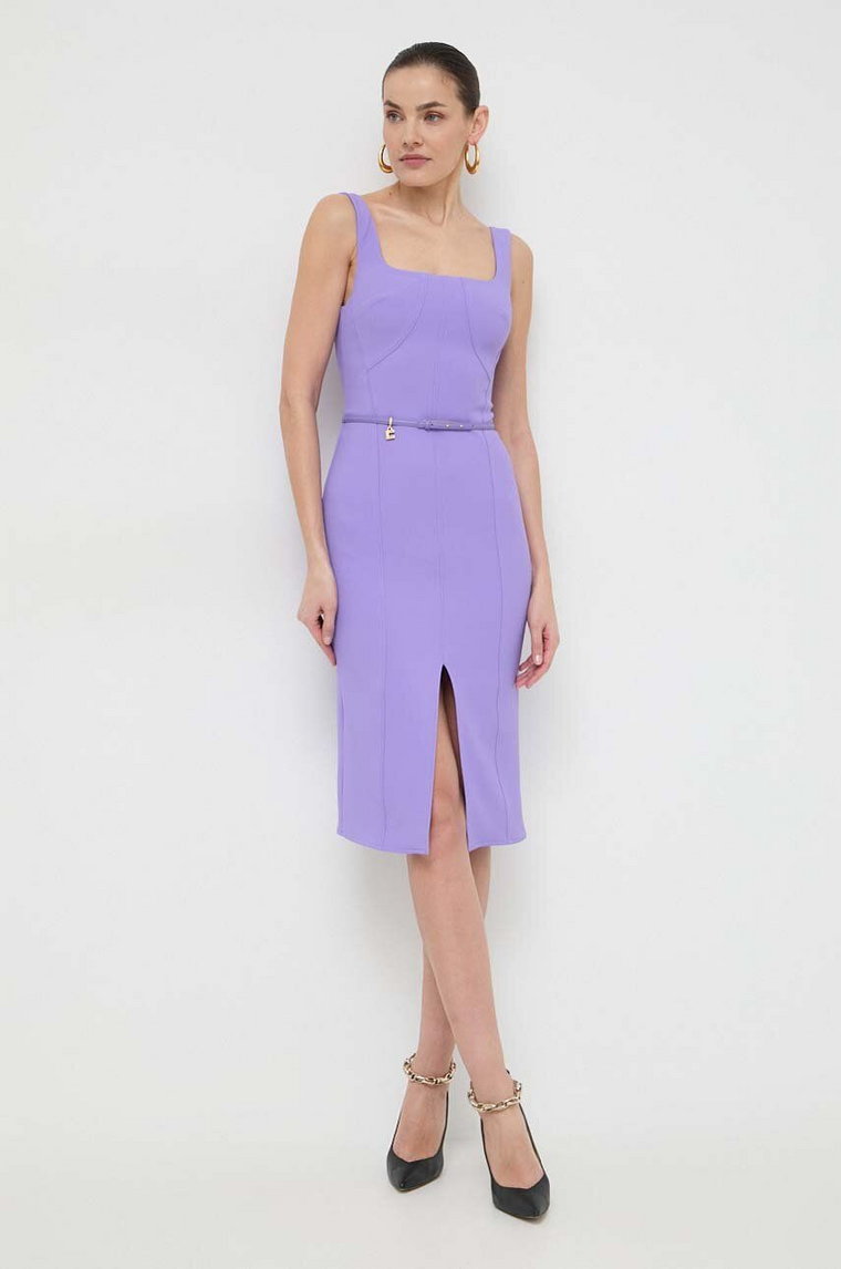 Elisabetta Franchi sukienka kolor fioletowy mini dopasowana AB53841E2