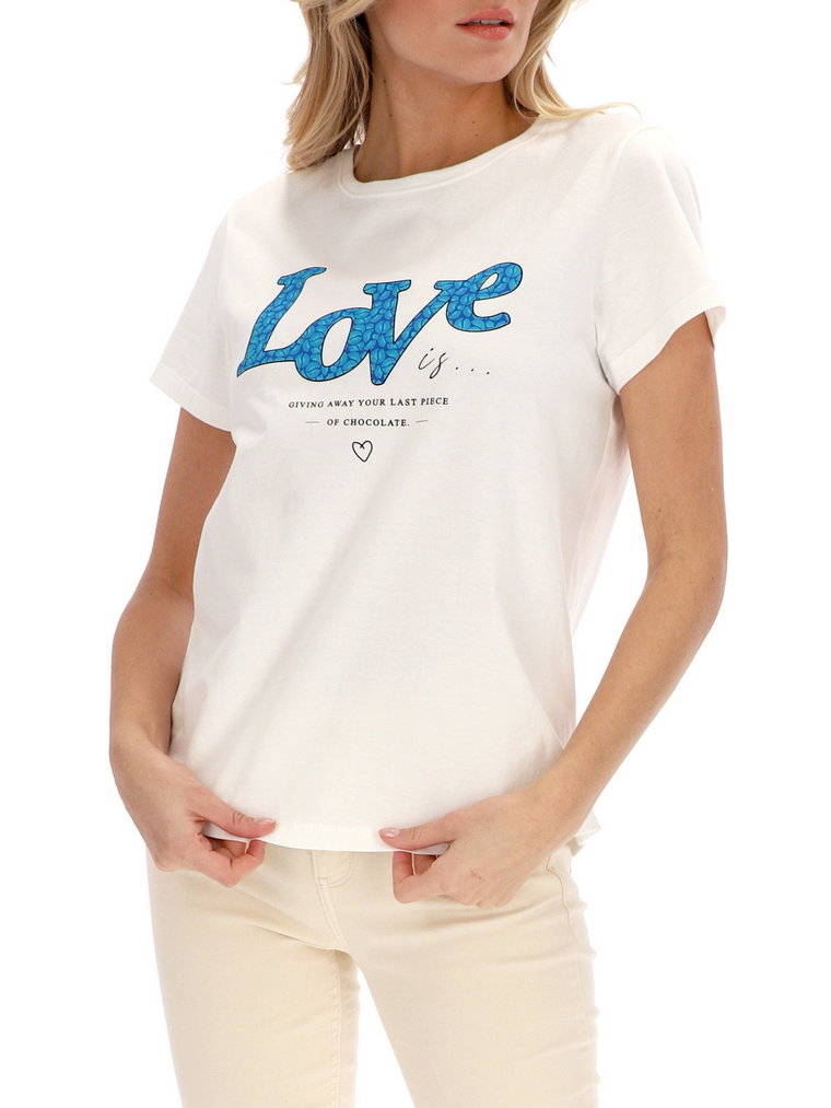 T-shirt z nadrukiem "Love" Smashed Lemon 21213