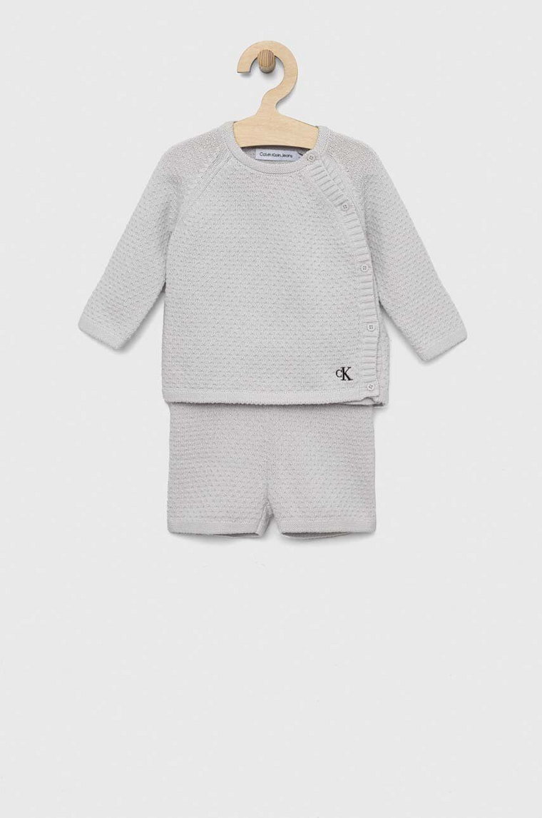 Calvin Klein Jeans komplet bawełniany niemowlęcy kolor szary