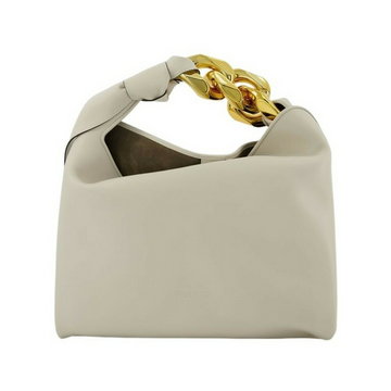 Small Chain Hobo Bag in White Leather JW Anderson