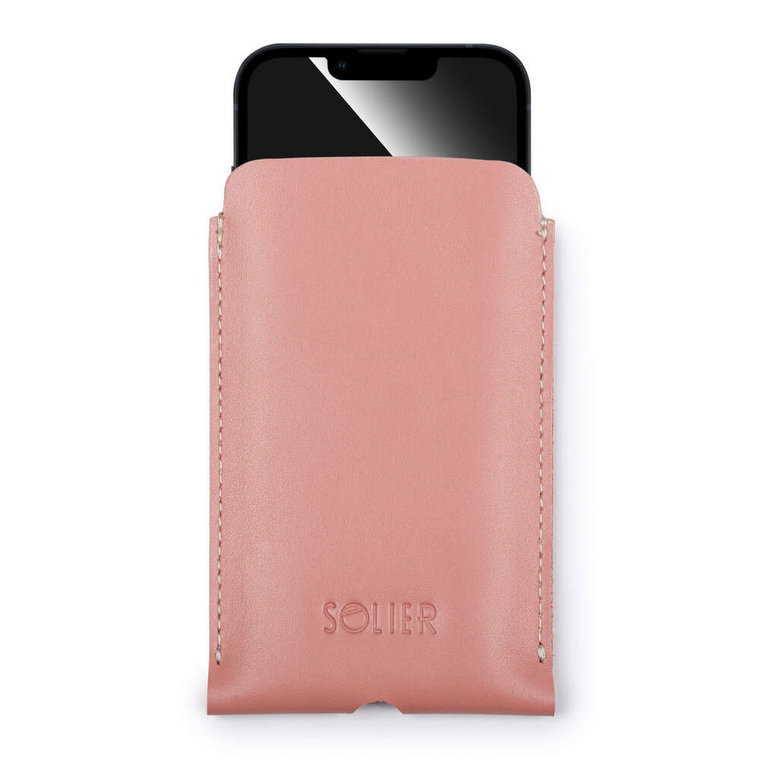 Skórzane etui na IPhone 11 Solier SA58 różowe