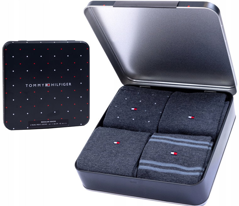 Tommy Hilfiger Skarpety Męskie Giftbox 4 Pary Jeans