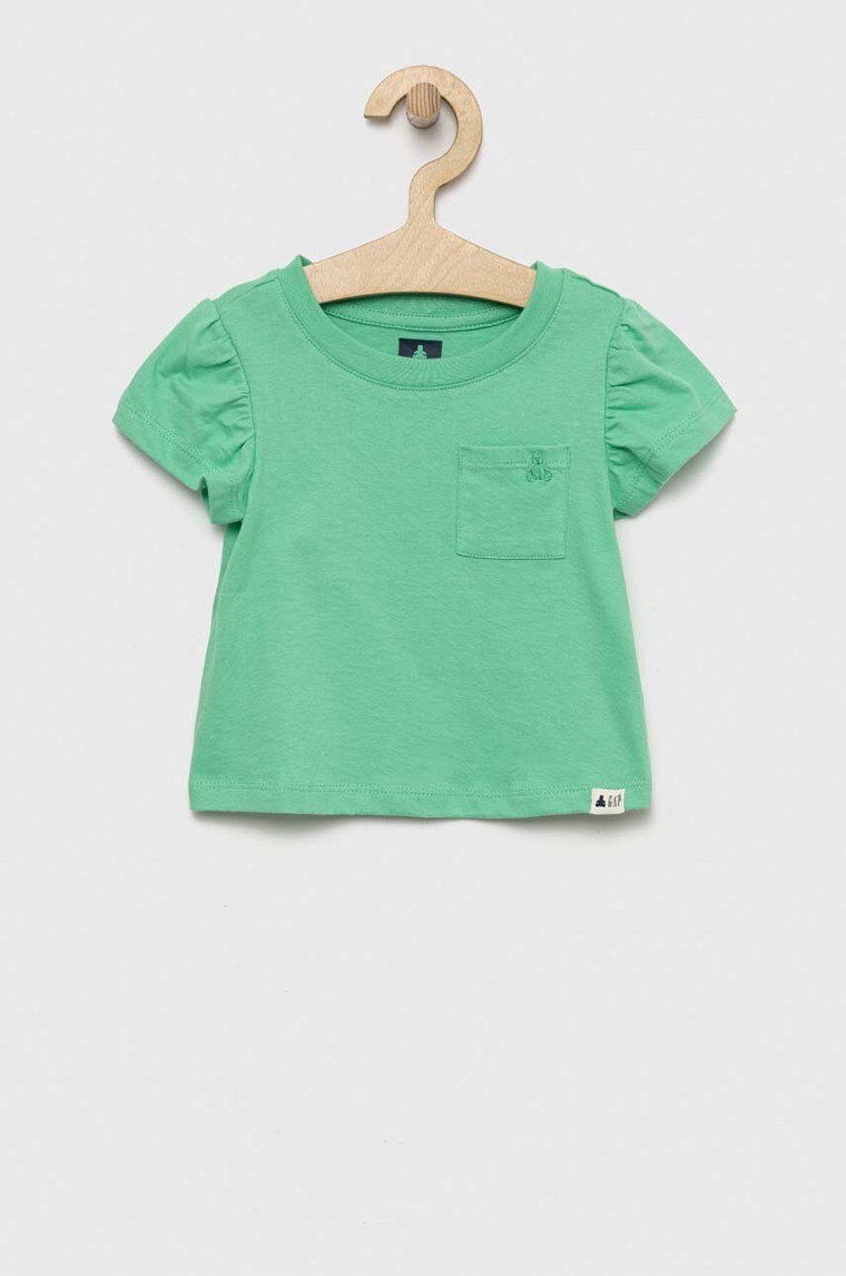 GAP t-shirt bawełniany dziecięcy kolor zielony