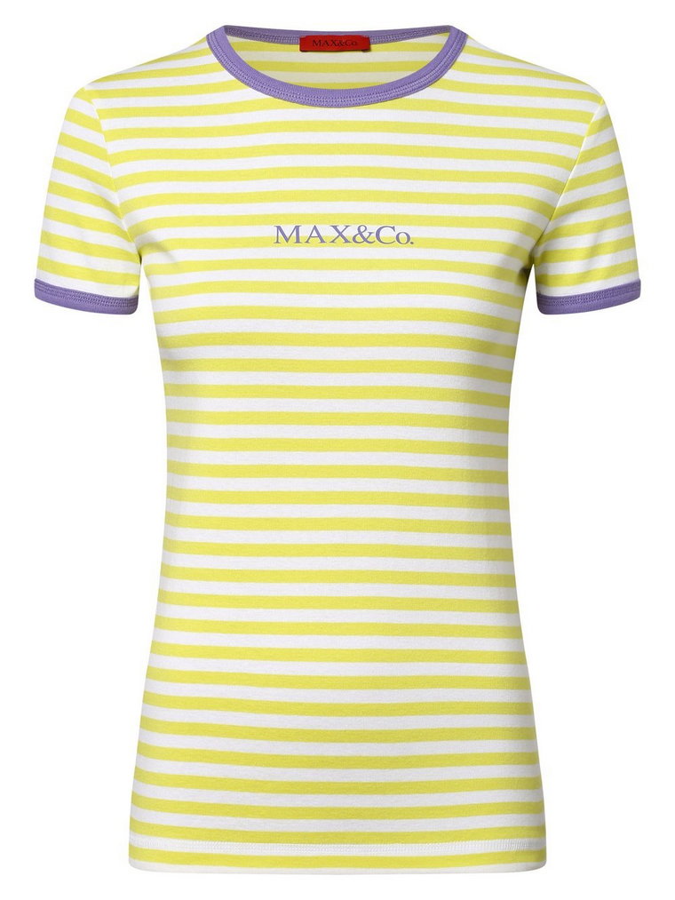 MAX&Co. - T-shirt damski  Orario, zielony|biały