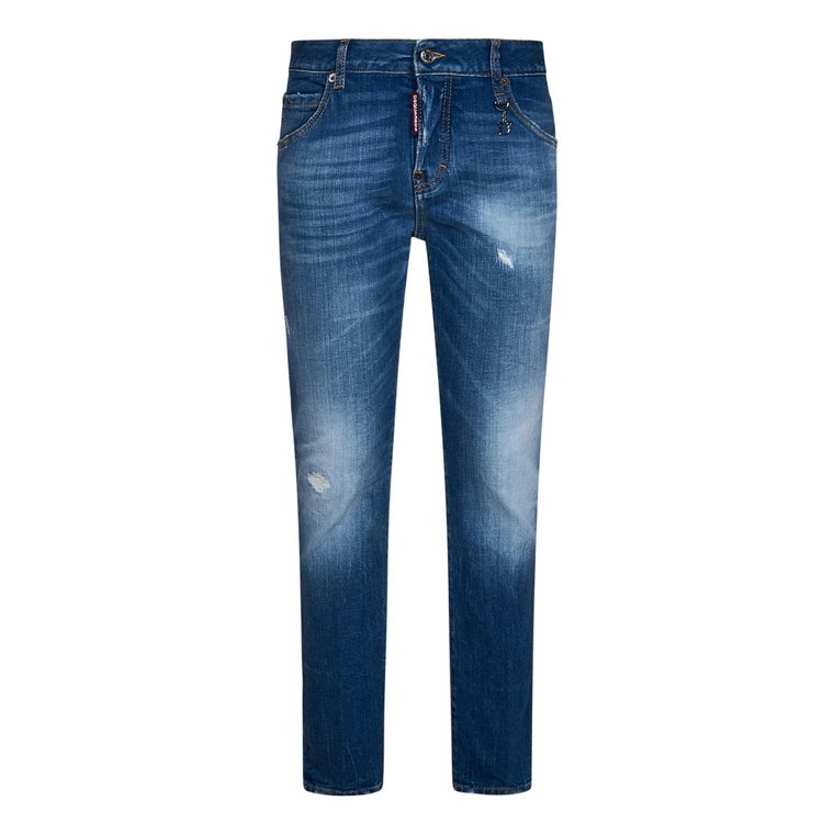 Damskie Spodnie Slim-Fit w Kolorze Niebieskim Dsquared2