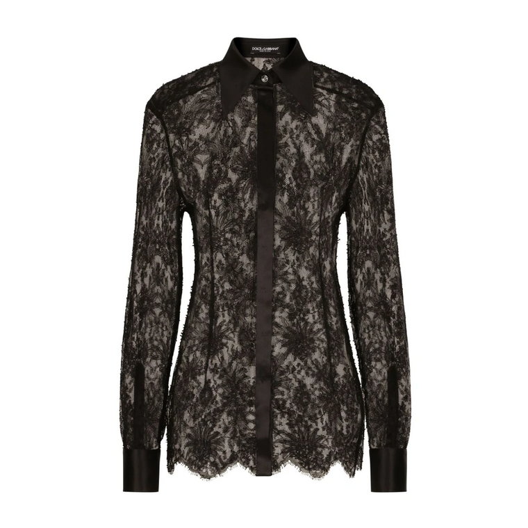 Czarne koszule damskie Aw23 Dolce & Gabbana