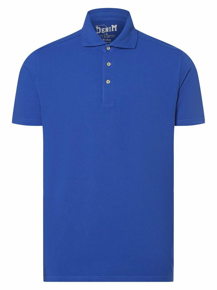DENIM by Nils Sundström - Męska koszulka polo, niebieski