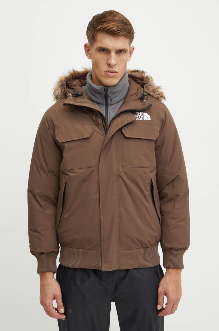 The North Face kurtka puchowa McMurdo Bomber męska kolor brązowy zimowa NF0A5GD91OI1