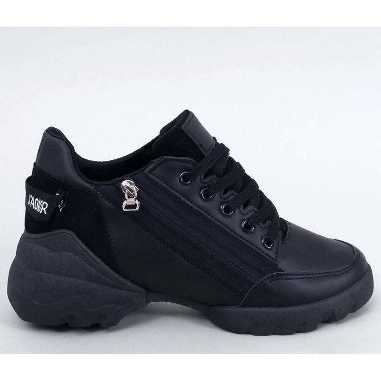 BM Sneakersy na koturnie Helser Black czarne