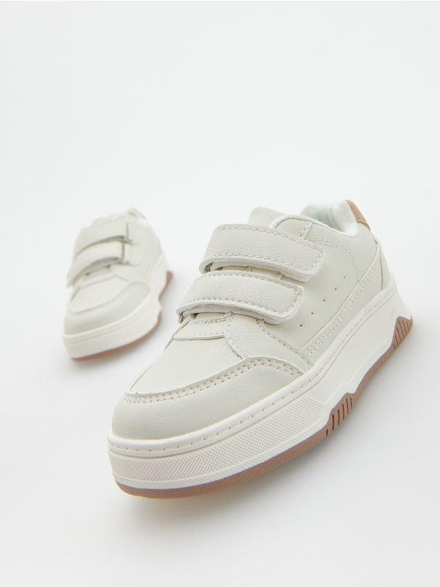 Reserved - Sneakersy na rzepy - złamana biel