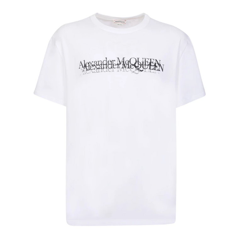Biała Koszulka z Logo dla Mężczyzn Alexander McQueen