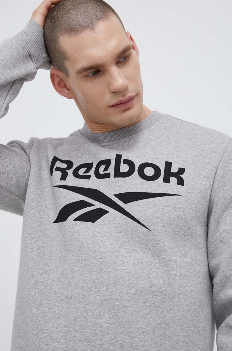 Reebok bluza IDENTITY męska kolor szary z nadrukiem H54793.100050273