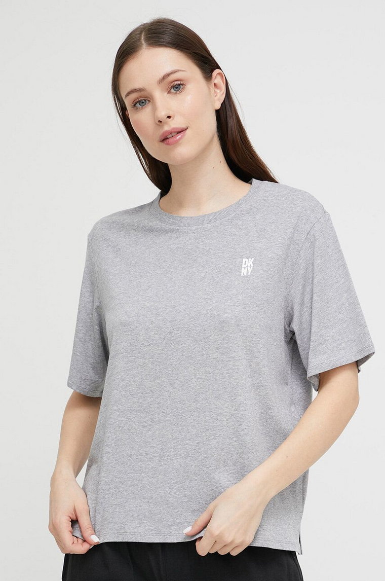 Dkny t-shirt piżamowy kolor szary