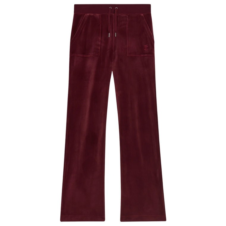 Burgundzkie Spodnie Del Ray Classic Velour Juicy Couture