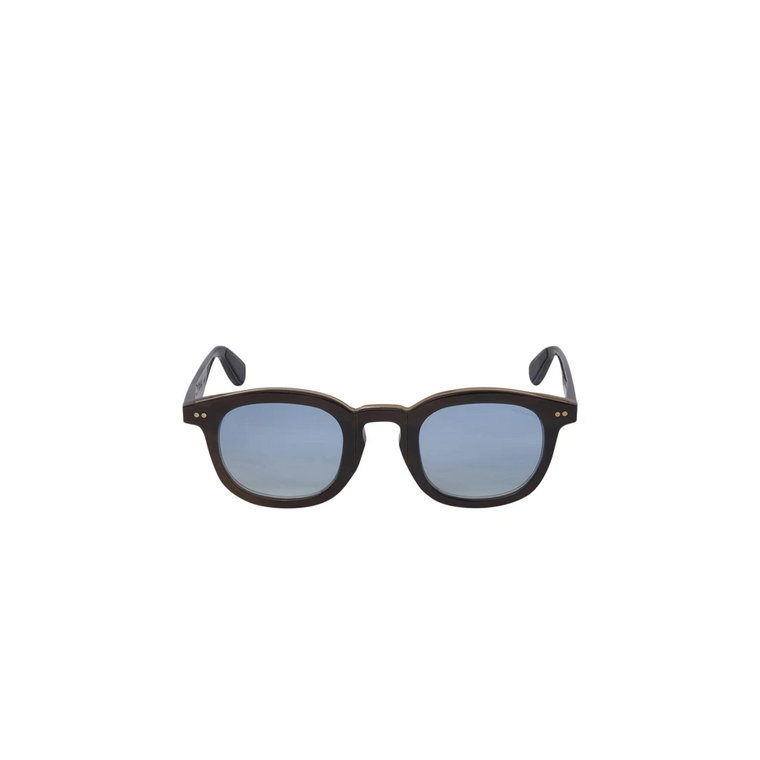 Brązowe okulary przeciwsłoneczne z niebieskim odcieniem Kiton