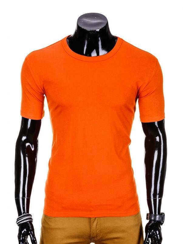 T-shirt męski basic S970 - pomarańczowy
