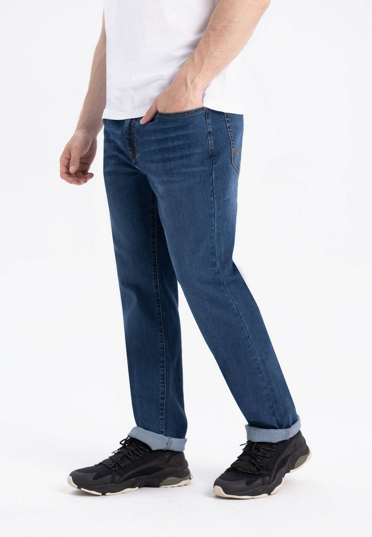 Jeansy męskie w kolorze niebieskim, krój Regular, D-JERRY 47