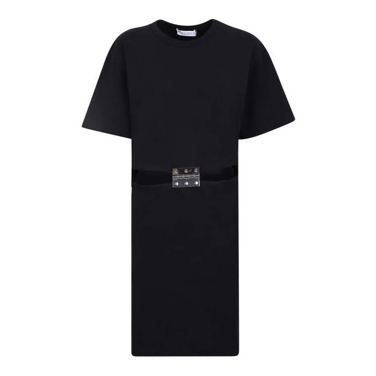 Czarna sukienka T-shirt z wycięciem JW Anderson